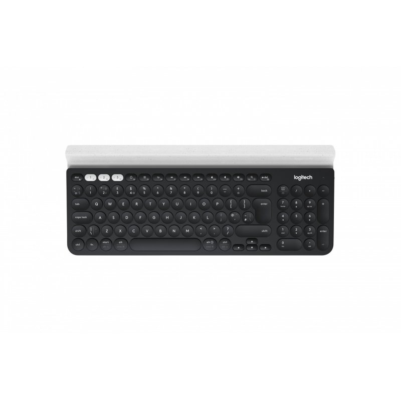 Logitech K780 Multi-Device Wireless Keyboard clavier RF sans fil + Bluetooth QWERTY Nordique Gris, Blanc