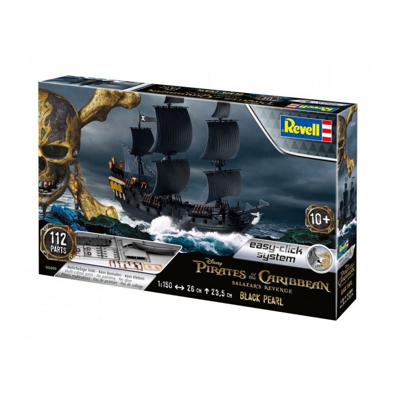 Pirates des Caraïbes La Vengeance de Salazar maquette Easy-Click 1/150 Black Pearl 26 cm