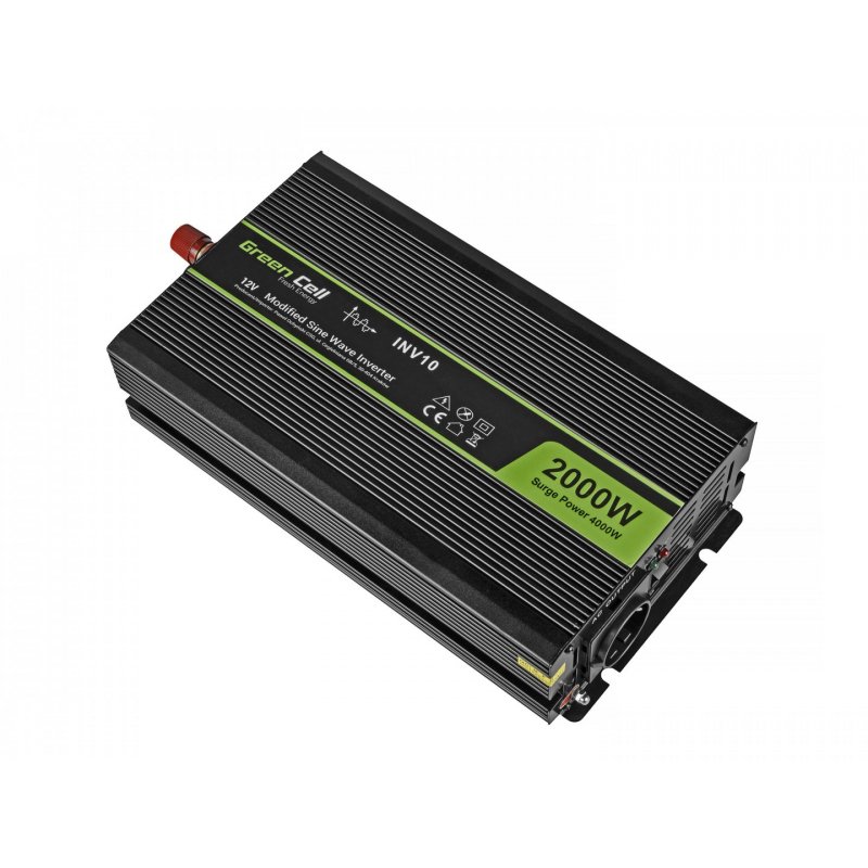 Green Cell Spannungswandler Power Inverter 12V  230V 2000/4000W Black