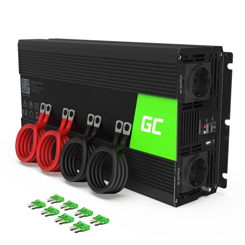 Green Cell Spannungswandler Power Inverter 12V  230V 3000/6000W Black