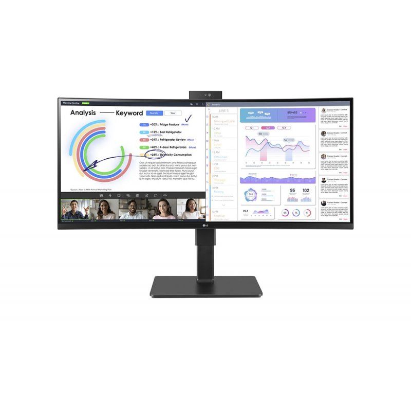 LG 34BQ77QC-B computer monitor 86.4 cm (34") 3440 x 1440 pixels UltraWide Dual Quad HD LCD Black