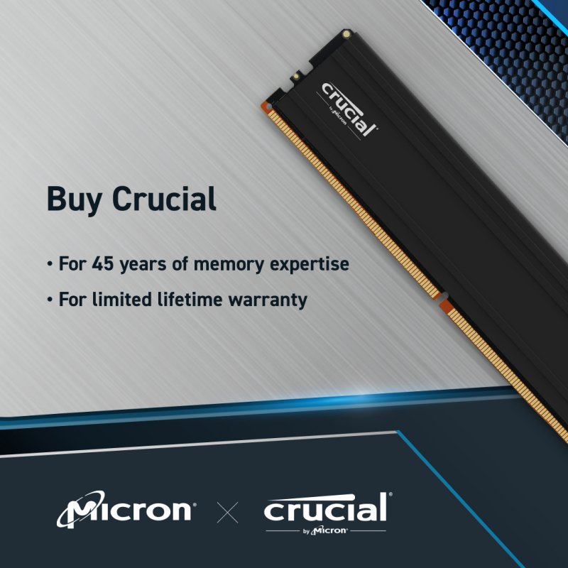 32GB KIT (2X16GB) DDR5-5600 UDIMM CL46 (16GBIT) CRUCIAL PRO