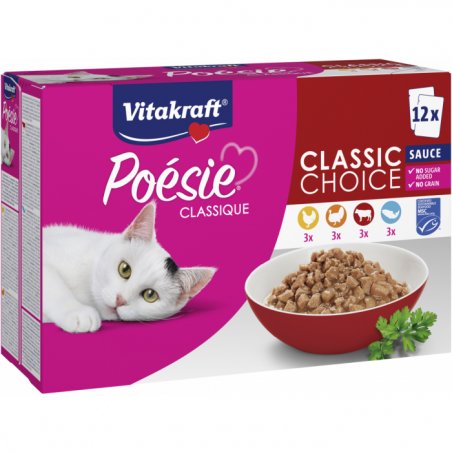 Vitakraft - Poésie Classique sauce, multipack 12x85gr