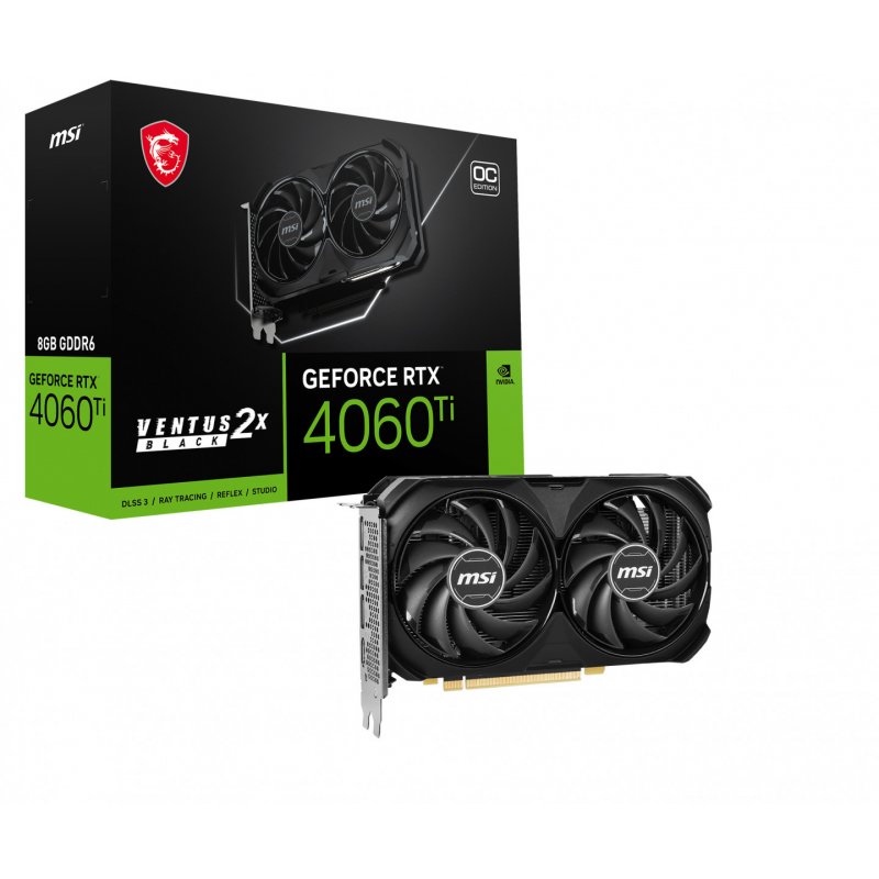 MSI GeForce RTX 4060 Ti Ventus 2X Black 8G OC, 8192 MB GDDR6X