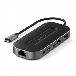 Satechi ST-U4MGEM notebook dock/port replicator Wired USB4 Black, Grey