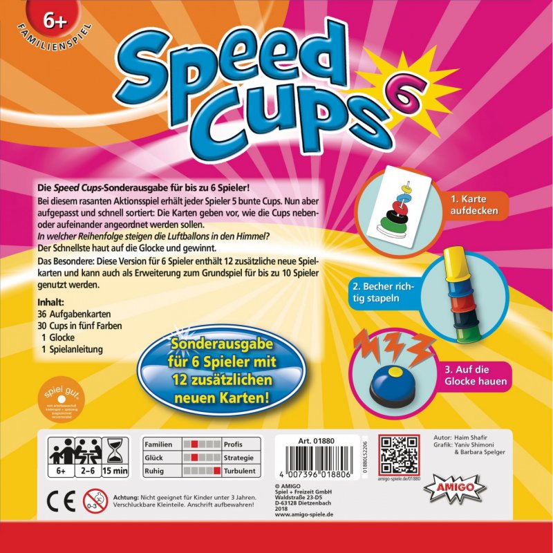 Amigo Speed Cups 6 15 min Jeu de société Famille