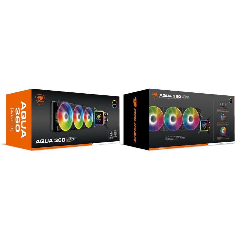 COUGAR Gaming AQUA ARGB Processor All-in-one liquid cooler 12 cm Black