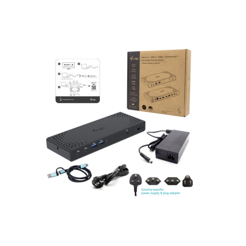 USB-A/-C TB DUAL DOCK DUAL DISPLAY DOCK PD 100W