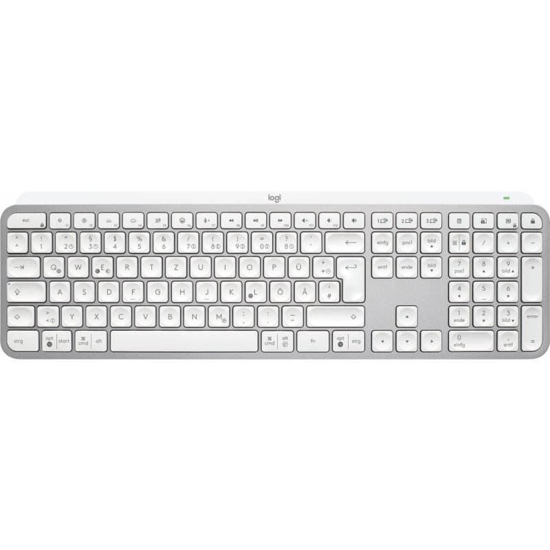 Logitech MX Keys S keyboard RF Wireless + Bluetooth QWERTZ German Aluminium, White