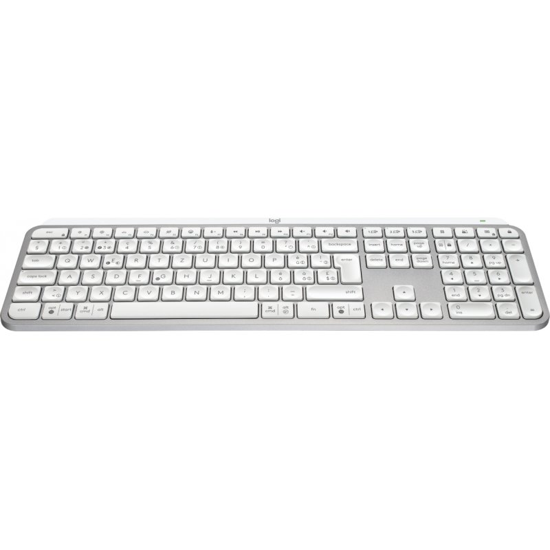 Logitech MX Keys S keyboard RF Wireless + Bluetooth QWERTZ Swiss Aluminium, White