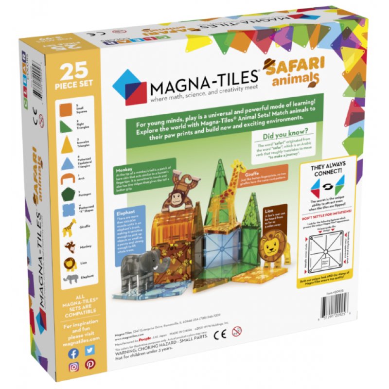 Magna-Tiles Safari Animals 25-Piece Set