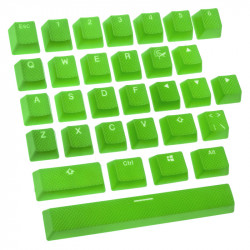 Ducky compatible Rubber Keycap Set, 31 Tasten, Double-Shot, gummiert, für Backlight - grün