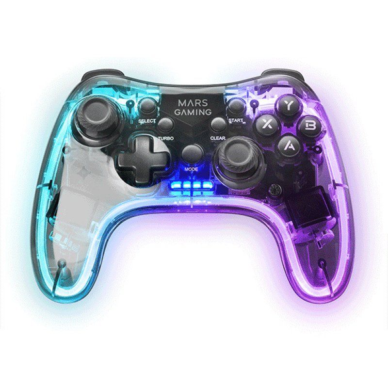 Mars Gaming MGP-24 Noir, Transparent RF Manette de jeu Android, MAC, PC, PlayStation 4, Playstation 3, Xbox 360