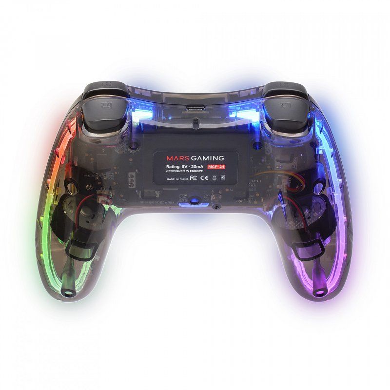 Mars Gaming MGP-24 Noir, Transparent RF Manette de jeu Android, MAC, PC, PlayStation 4, Playstation 3, Xbox 360