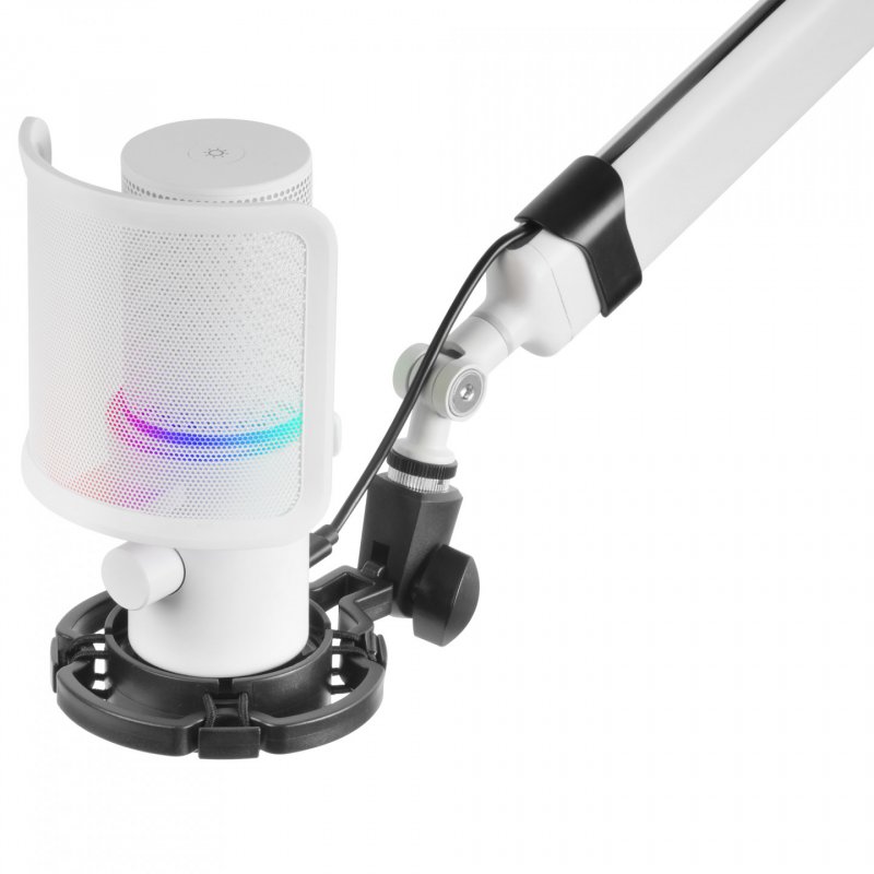 Microphone Mars Gaming  MMIC-XT RGB avec bras de montage (Blanc)