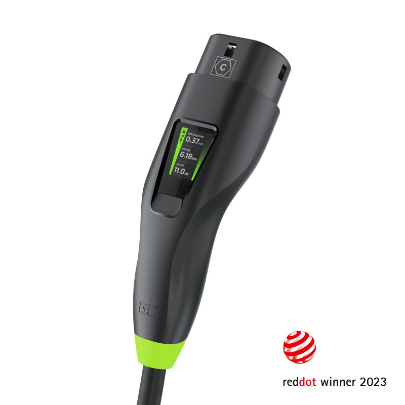 Green Cell EVGC01 electric vehicle charging cable Black Type 2 3 7 m