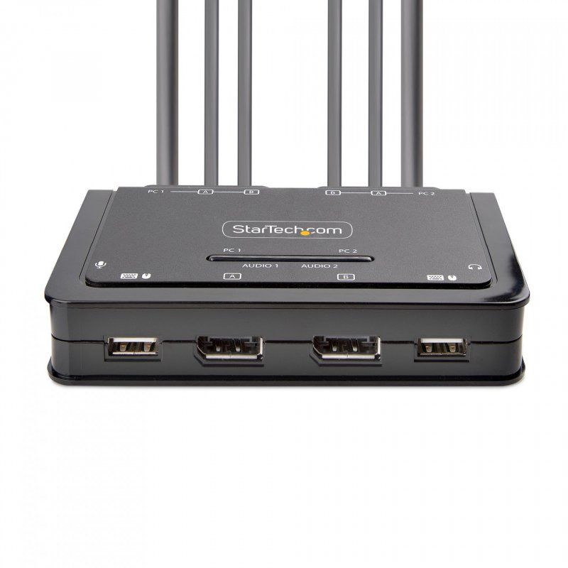 2-PORT COMPACT 4K KVM SWITCH - DUAL-MONITOR CABLE KVM SWITCH