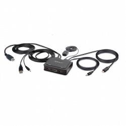 2-PORT COMPACT 4K KVM SWITCH - USB-A/USB-C CABLE KVM SWITCH