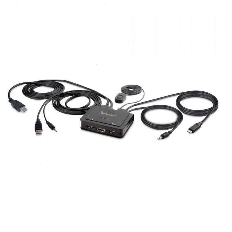 2-PORT COMPACT 4K KVM SWITCH - USB-A/USB-C CABLE KVM SWITCH