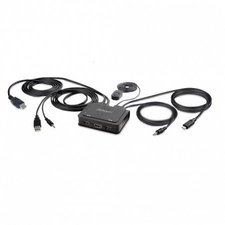 2-PORT COMPACT 4K KVM SWITCH - USB-A/USB-C CABLE KVM SWITCH