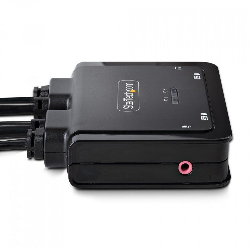 StarTech.com 2-Port Hybrid USB-C DisplayPort Cable KVM Switch, 4K 60Hz, Compact KVM with 6ft/1.8m USB-A/DisplayPort/Audi