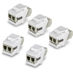 LC DUPLEX FIBER OPTIC KEYSTONECOUPLER JACKS 5-PACK