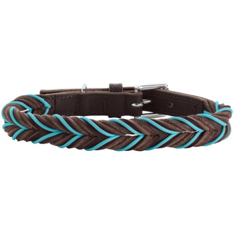 Hunter Solid Education Marron, Turquoise Cuir M-L Chien Collier standard