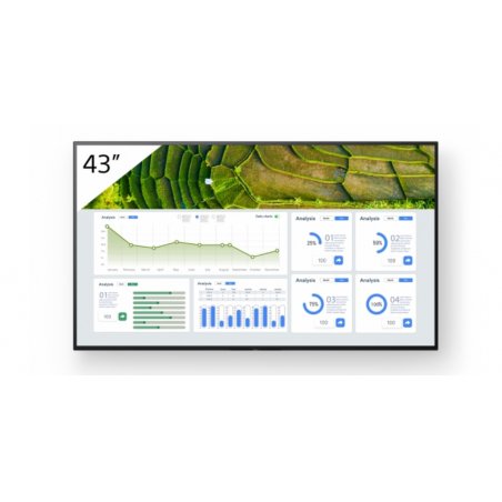 Sony FW-43BZ30L Signage Display Digital signage flat panel 109.2 cm (43") LCD Wi-Fi 440 cd/m² 4K Ultra HD Black Android