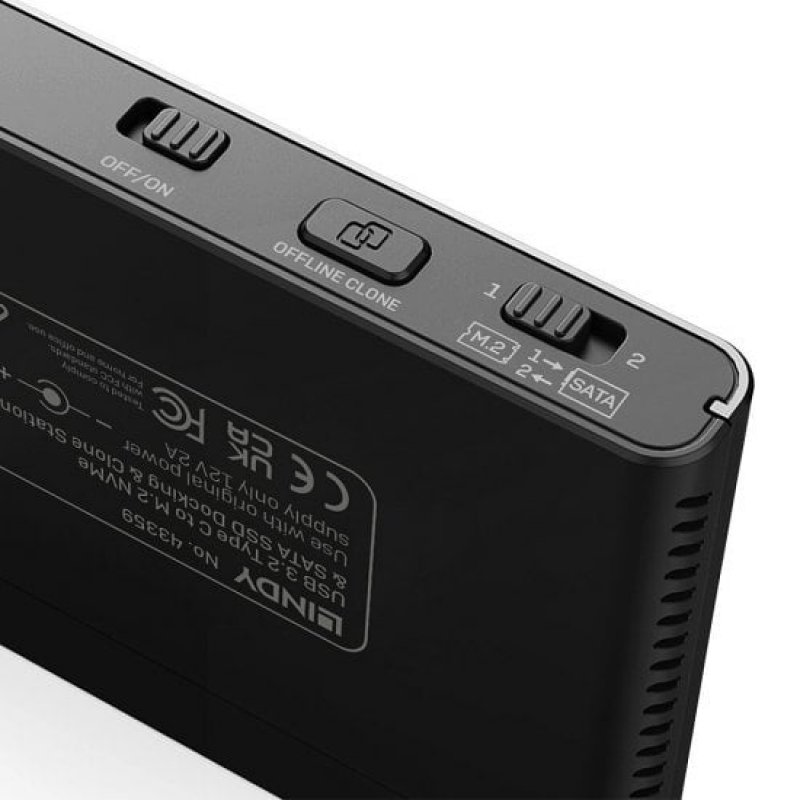 Lindy 43359 Station d'accueil de disques de stockage USB 3.2 Gen 2 (3.1 Gen 2) Type-C Noir