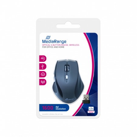 MediaRange MROS203 souris Droitier RF sans fil Optique 1600 DPI