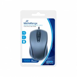 Souris optique filaire MediaRange MROS201 - 3 boutons - 1000Dpi - Grise