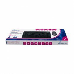 MediaRange MROS104-FR clavier Souris incluse RF sans fil AZERTY Français Noir, Gris
