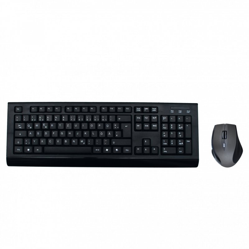 MediaRange MROS104-FR clavier Souris incluse RF sans fil AZERTY Français Noir, Gris
