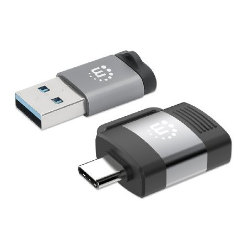 Manhattan 2-Piece Set: USB-C to USB-A and USB-A to USB-C Adapters, Male/Female conversions, 5 Gbps (USB 3.2 Gen1 aka USB