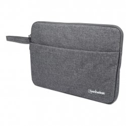Manhattan Seattle Laptop Sleeve 14.5", Grey, Padded, Extra Soft Internal Cushioning, Main Compartment with double zips, 