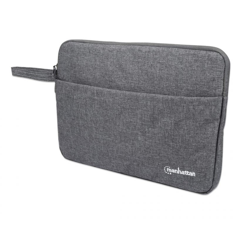 Manhattan Seattle Laptop Sleeve 14.5", Grey, Padded, Extra Soft Internal Cushioning, Main Compartment with double zips, 