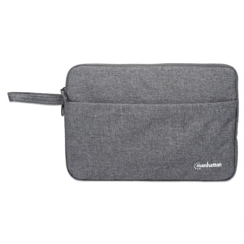 Manhattan Seattle Laptop Sleeve 14.5", Grey, Padded, Extra Soft Internal Cushioning, Main Compartment with double zips, 