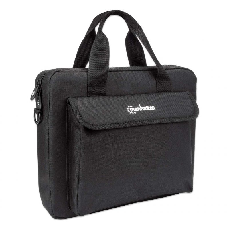 Manhattan London Laptop Bag 12.5", Top Loader, Black, LOW COST, Accessories Pocket, Shoulder Strap (removable), Notebook