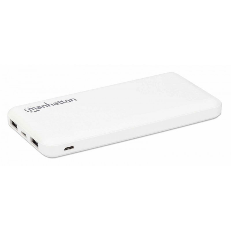 Powerbank Manhattan - 10 000 mAh - Jusqu'à 2.1A - Indicateurs LED - Blanc