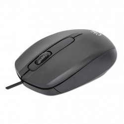 Souris Optique Filaire Manhattan Confort II - USB - 1000Dpi - Ambidextre - Plug and Play - Noire