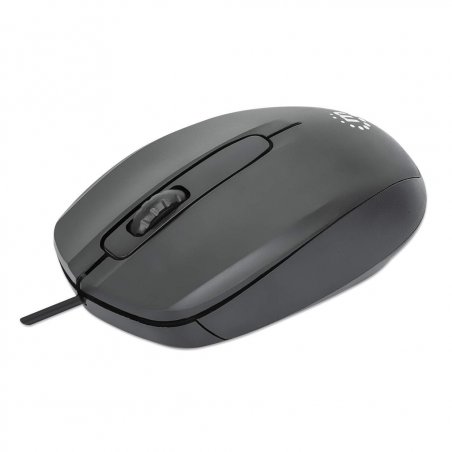 Souris Optique Filaire Manhattan Confort II - USB - 1000Dpi - Ambidextre - Plug and Play - Noire