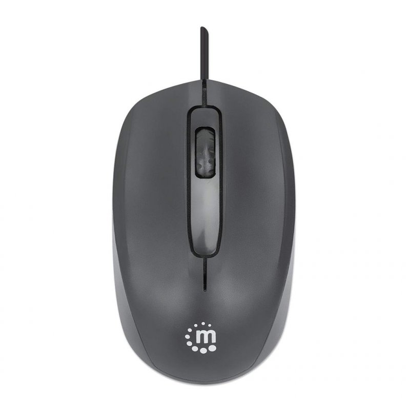 Souris Optique Filaire Manhattan Confort II - USB - 1000Dpi - Ambidextre - Plug and Play - Noire