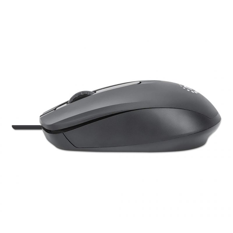 Souris Optique Filaire Manhattan Confort II - USB - 1000Dpi - Ambidextre - Plug and Play - Noire