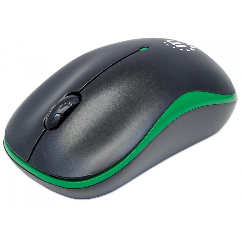 Souris optique sans fil Manhattan Success - 1000 dpi - Plug and Play - Verte / Noire