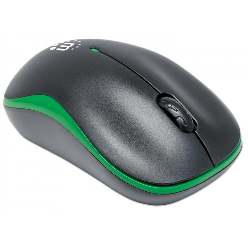 Souris optique sans fil Manhattan Success - 1000 dpi - Plug and Play - Verte / Noire