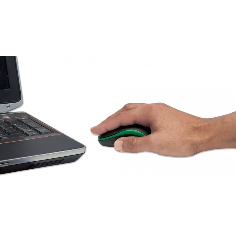 Souris optique sans fil Manhattan Success - 1000 dpi - Plug and Play - Verte / Noire