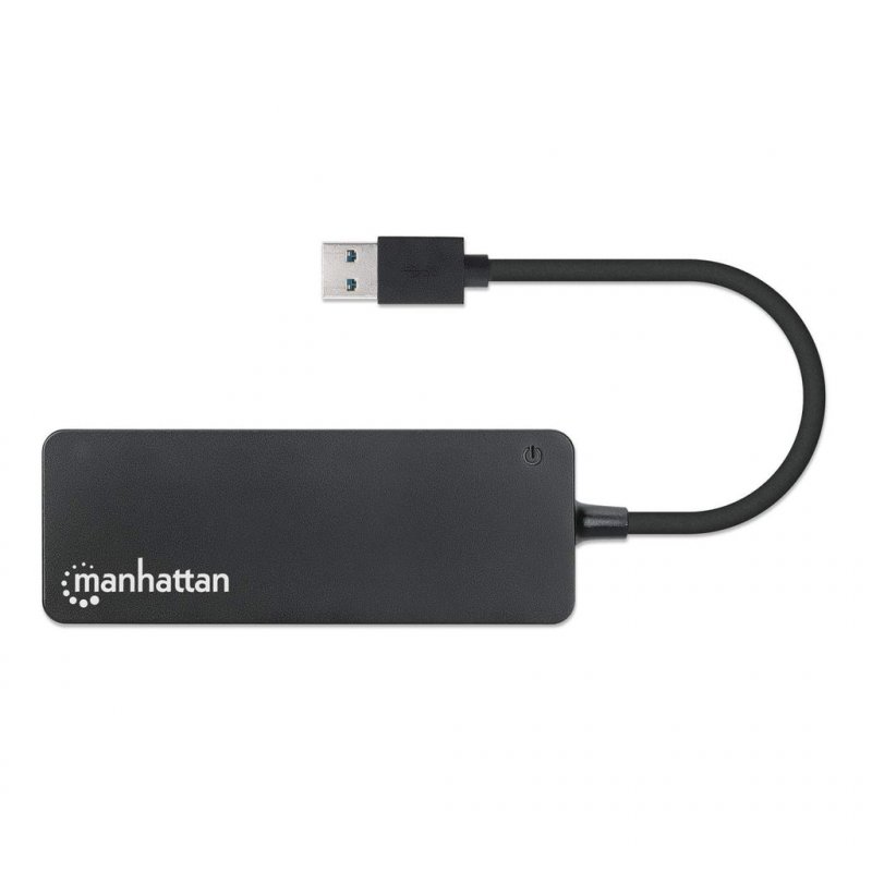 Manhattan USB-A 4-Port Hub, 4x USB-A Ports, 5 Gbps (USB 3.2 Gen1 aka USB 3.0), Bus Power, Equivalent to ST4300PBU3 & ST4