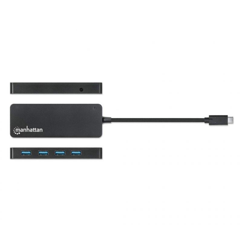 Hub USB 3.2 Manhattan - 4 ports - USB-C - Plug and Play - Noir