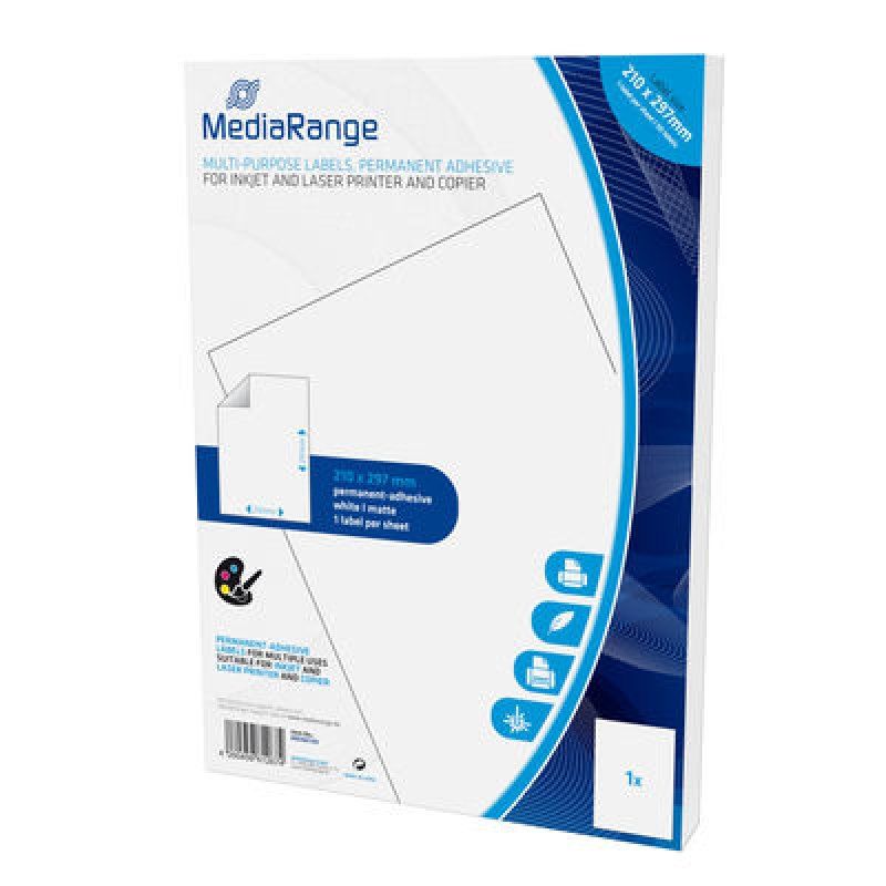 MediaRange MRINK140 self-adhesive label Permanent White 50 pc(s)