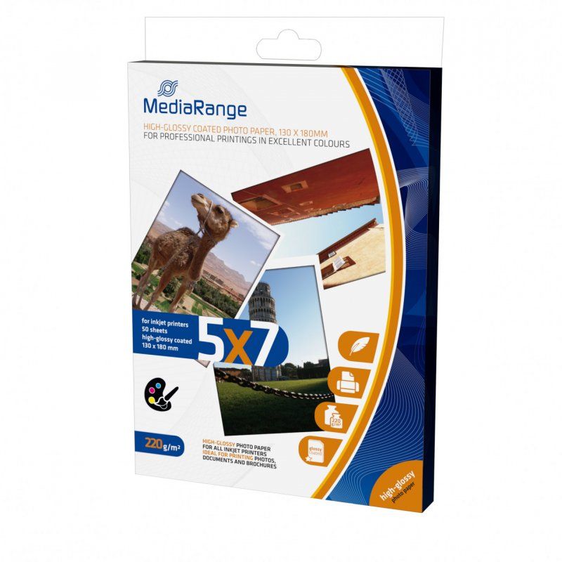 MediaRange MRINK114 papier photos Blanc Gloss